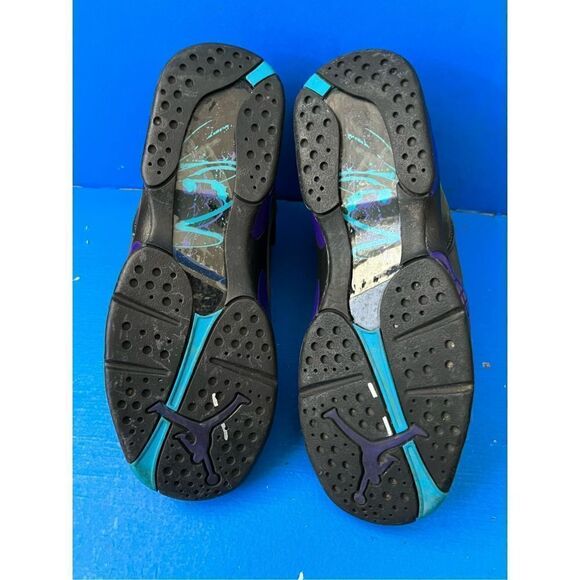 Nike Air Jordan 8.0 "Aqua" Blue Black Basketball Shoes Size 7Y - Picture 6 of 7